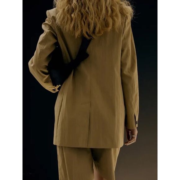 Low Classic Natural Curved Sleeve Cotton Blazer size Small - Picture 6 of 12